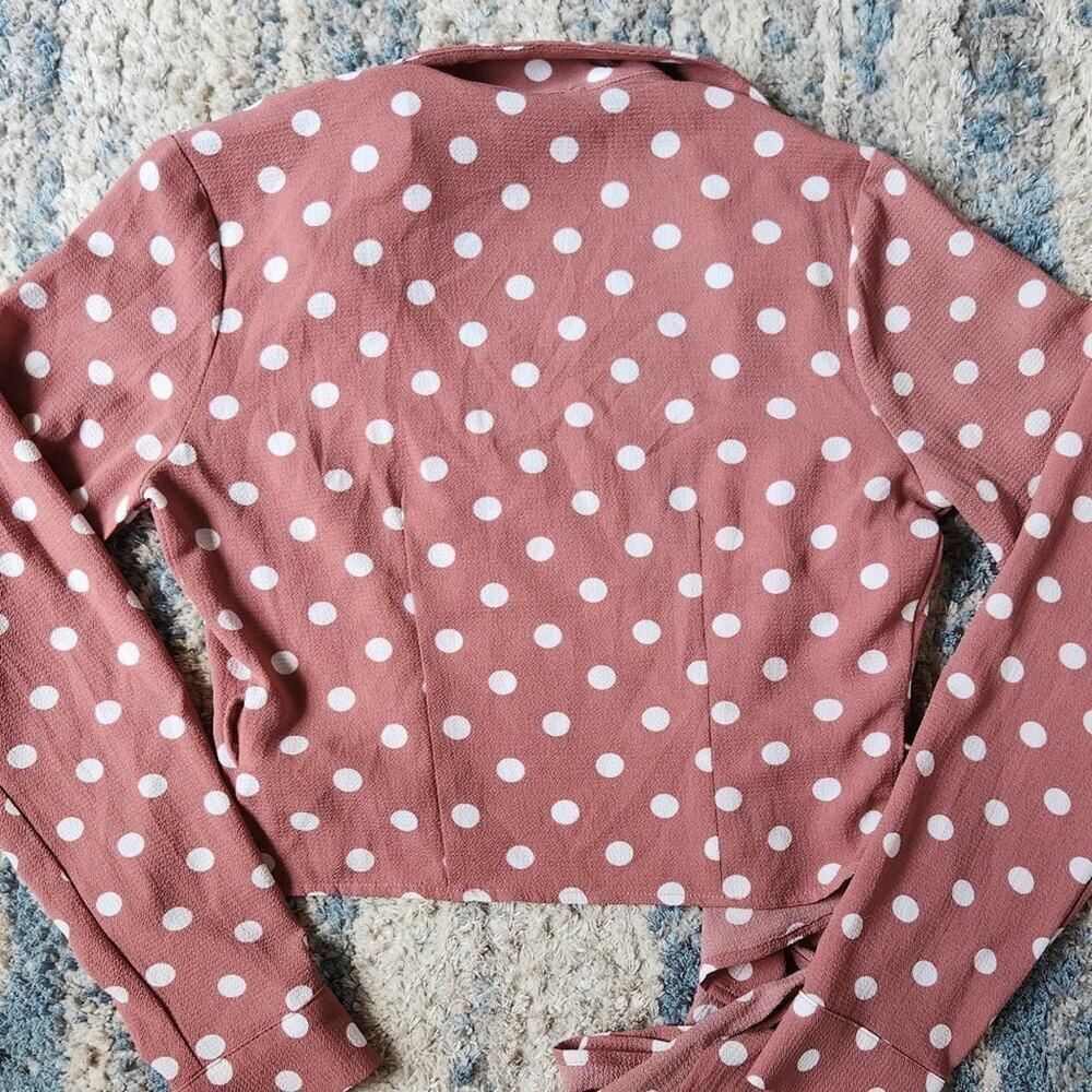 F21 Mauve Polka Dot Wrap Around Top || Small EUC - Picture 8 of 13